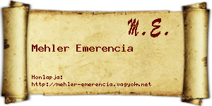 Mehler Emerencia névjegykártya